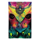 Supernatural Being | Tapestry 1 This 'Supernatural Being' tapestry is the second in our Spirit Animal series, featuring a haunting creature with recessed eyes that looks like a supernatural owl or an extraterrestrial being. With its vivid colors and otherworldly charm, this unique tapestry is the perfect addition to any home, bringing a transcendental touch that is sure to captivate and inspire. Add an otherworldly dimension to your living space with this extraordinary tapestry today.