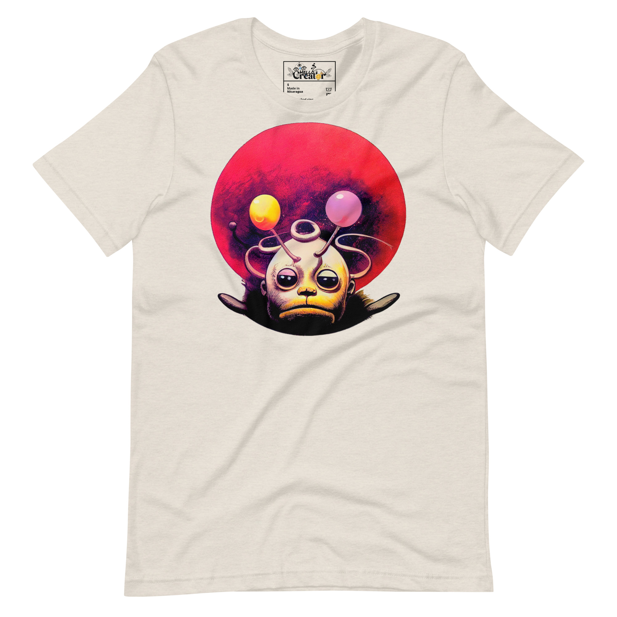 unisex-staple-t-shirt-heather-dust-front-637482f55bb47.jpg Introducing 'Bubblykins,' the mischievous people pilot who pilots people from within! This Unisex T-shirt invites you to embark on a whimsical adventure with this lovable and quirky character. Bubblykins hails from the Teletubbylands, where imagination reigns supreme. With a knack for mischief and an infectious personality, Bubblykins discovered a unique talent - piloting people from the inside! Nestled inside your shirt, Bubblykins is ready to take you on an extraordinary journey without hesitation. Crafted with utmost care and attention to detail, this 'Bubblykins' Unisex T-shirt ensures both comfort and style. The premium materials guarantee a soft and cozy feel against your skin, while the flattering fit enhances your unique charm. But Bubblykins isn't just about enchanting escapades and playful antics. Our 'Bubblykins' T-shirt boasts exceptional quality, ensuring it will be your trusted companion on countless adventures. The durable construction and high-quality printing techniques ensure that the vibrant design stays vivid and captivating, even after many washes.- Heather Dust