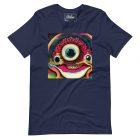 More Than Happy to See You | Unisex t-shirt 1 Introducing 'More Than Happy to See You' Unisex T-shirt, a whimsical creation that will warm your heart and bring a smile to your face. This delightful artwork features a cute multi-dimensional being adorned with three eyes, one of which is prominently large and located in the center of its head. With a welcoming grin, this creature radiates pure joy and excitement at the sight of you. Immerse yourself in the enchanting presence of this unique creature, as its vibrant colors and captivating design capture your imagination. The large center eye acts as a focal point, drawing you in and creating a sense of connection and intrigue. Crafted with meticulous attention to detail, this Unisex T-shirt offers both style and comfort. The premium quality fabric ensures a soft and cozy feel against your skin, while the flattering fit makes it a versatile choice for everyone. Wear it proudly and let the 'More Than Happy to See You' artwork bring an aura of positivity and happiness to your everyday life. Experience the magic of this multi-dimensional being, and let its infectious joy become a part of your journey. Embrace the warmth, the love, and the happiness it radiates. Allow 'More Than Happy to See You' to remind you that you are cherished and welcomed wherever you go. - Navy
