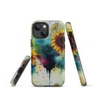 Sunflower Blotter Paper | Tough iPhone case 17 tough iphone case glossy iphone 13 mini front 63922cb4e765c