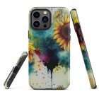 Sunflower Blotter Paper | Tough iPhone case 23 tough iphone case glossy iphone 13 pro max front 63922cb4e7930