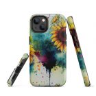 Sunflower Blotter Paper | Tough iPhone case 25 tough iphone case glossy iphone 14 front 63922cb4e7a1b
