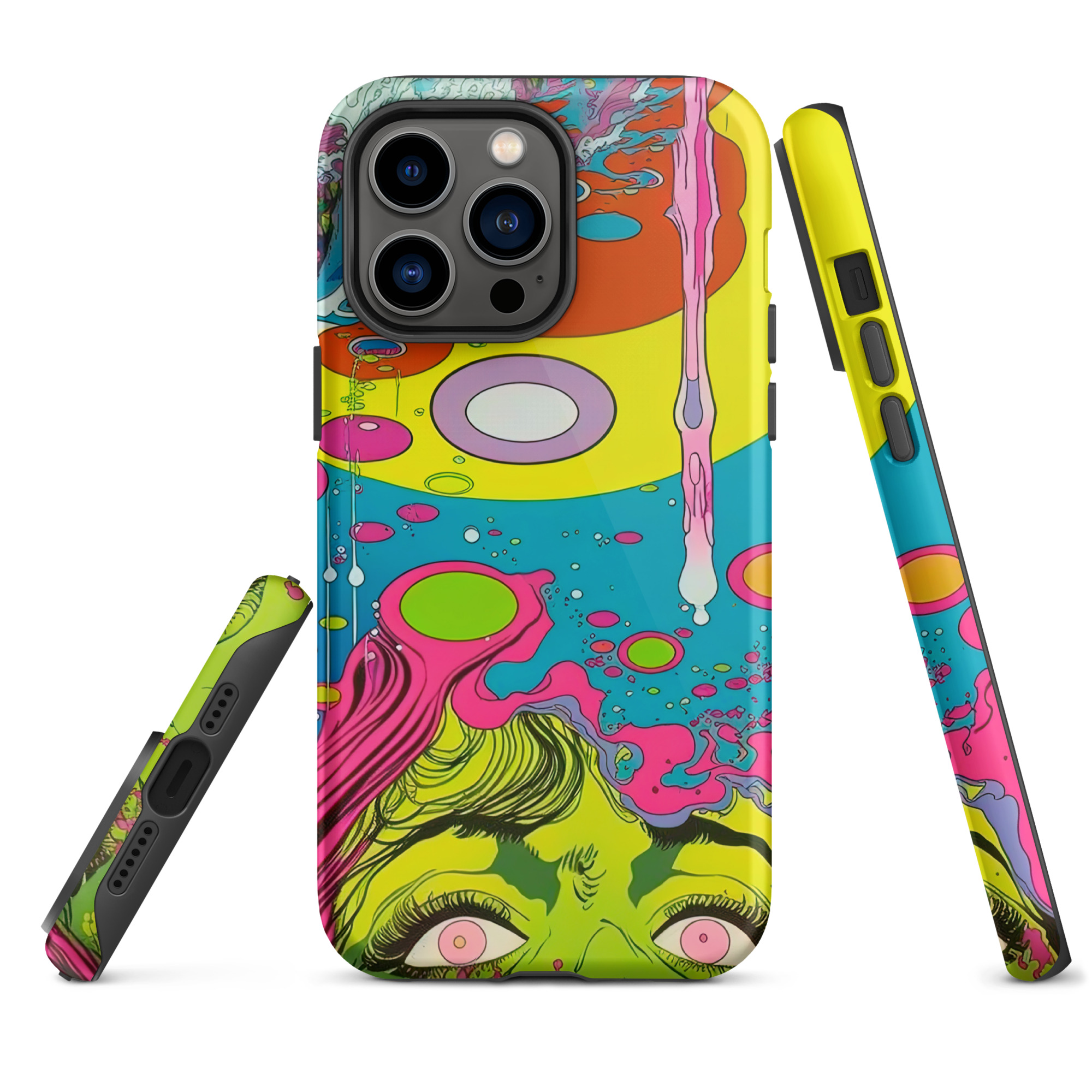 tough-iphone-case-glossy-iphone-14-pro-max-front-6396379bd3163.jpg Take a step towards self-awareness with our 'Self Reflections are the Hardest' iPhone case. This striking and philosophical design portrays a woman's face submerged in a melting and swirling environment, highlighting the complexities of the introspective journey. It's a perfect reminder that true understanding and growth require confronting the challenging aspects of oneself. This case is perfect for those who value self-awareness and want to make a statement with their phone accessories. Made from premium materials, this case not only protects your iPhone, but also serves as a daily reminder to embrace the journey of self-discovery. - iPhone 14 Pro Max