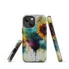 Sunflower Blotter Paper | Tough iPhone case 18 tough iphone case matte iphone 13 mini front 63922cb4e76dd