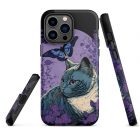 Lavender Kitten | Tough iPhone case 1 Show off your love for cats and nature with our 'Lavender Kitten' iPhone case. This charming design features a fluffy Tabby cat sitting in a patch of lavender with a purple moon and a blue Monarch butterfly, creating a serene and peaceful image. The case is made from premium materials and provides excellent protection for your phone. The case is made from premium materials and provides excellent protection for your phone. - iPhone 14 Pro Max
