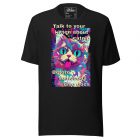 Talk to your kitten | Unisex t-shirt 2 unisex staple t shirt black heather front 63c6e96b7bd23