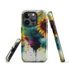 Sunflower Blotter Paper | Tough iPhone case 36 tough case for iphone glossy iphone 15 pro front 652072b34fb90