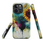 Sunflower Blotter Paper | Tough iPhone case 38 tough case for iphone matte iphone 15 pro max front 652072b34fc45